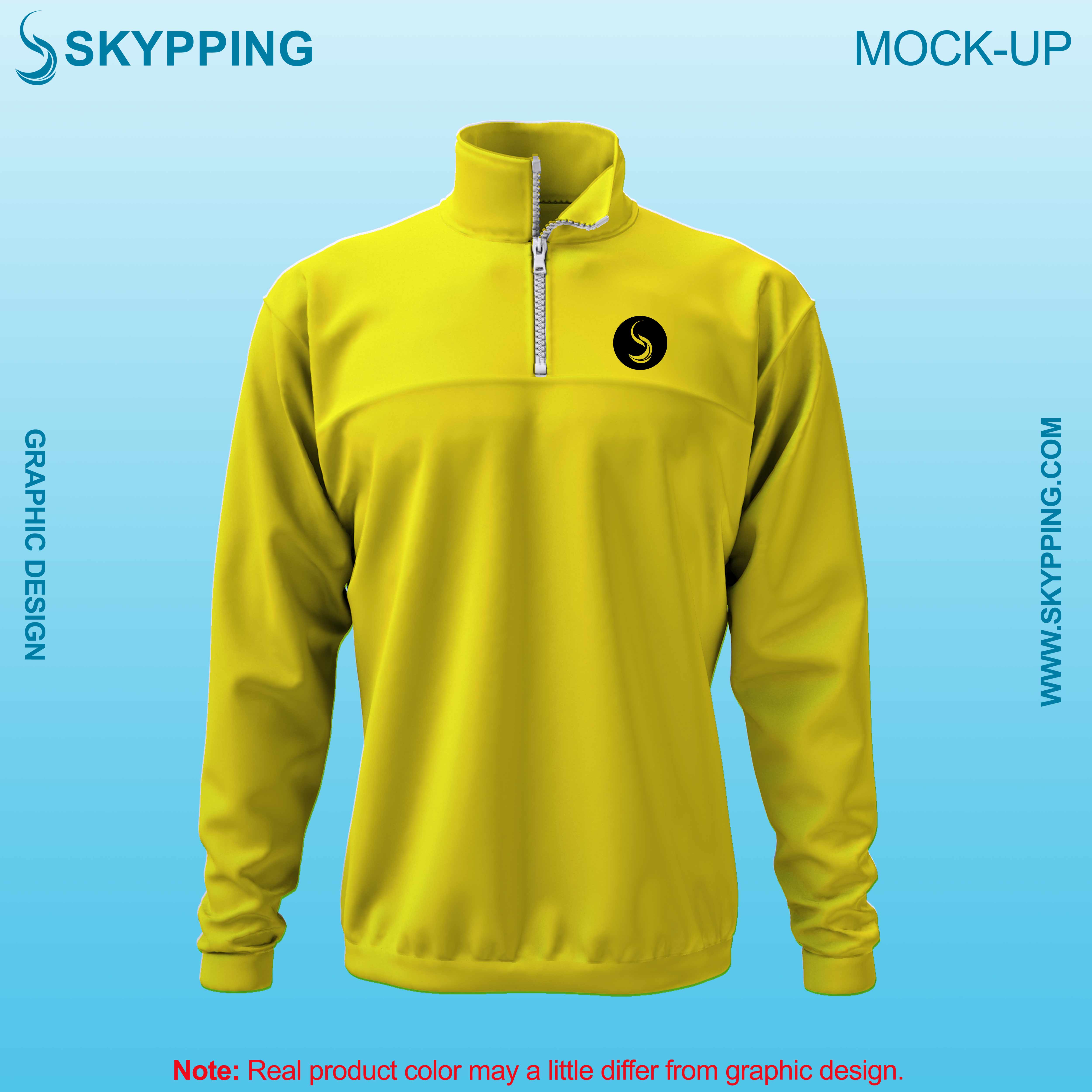 Toddle neck set-in style sleeve with quarter zip sweatshirt for men